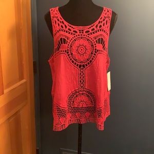 NWT Layitude 10 cotton crocheted boho top